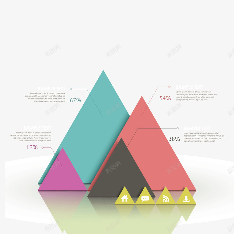 三角形矢量图ai免抠素材_88icon https://88icon.com 数学模型 红色 蓝色 矢量图