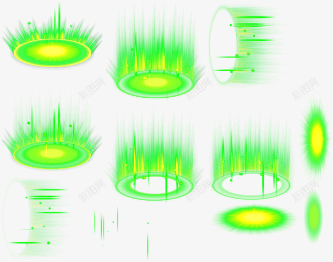 Q版手游特效png免抠素材_88icon https://88icon.com 光效 圆圈 炫光 特效 绿色