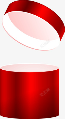 红色开盖礼盒装饰图案素材