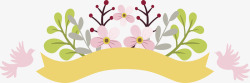 粉红花朵标题框素材