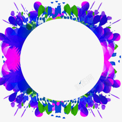 紫色蓝色圆圈标题框素材