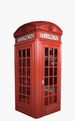 欧式红色电话亭模型素材
