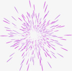 紫色唯美手绘烟花节日素材