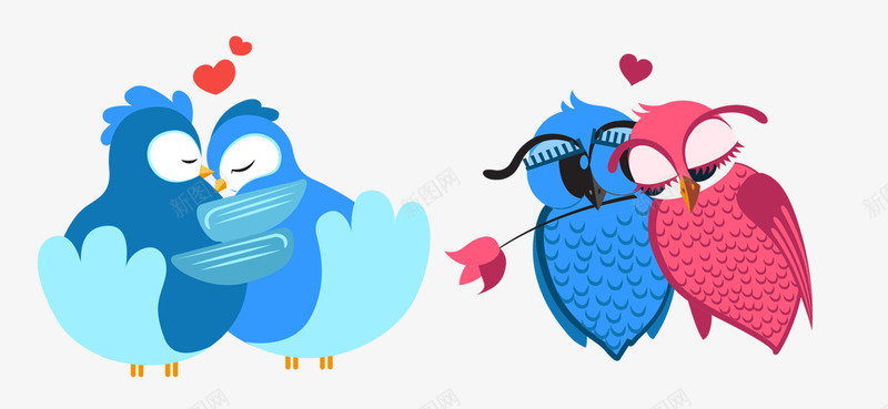 卡通爱情鸟psd免抠素材_88icon https://88icon.com 七夕节 卡通 小鸟 情人节 浪漫 爱心 爱情 爱情鸟 节日