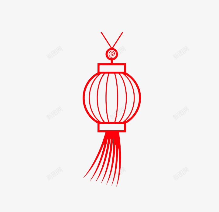 红色简笔画灯笼png免抠素材_88icon https://88icon.com 年节装饰 灯笼 简约 红色 过年