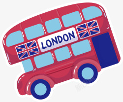 伦敦的巴士矢量图素材
