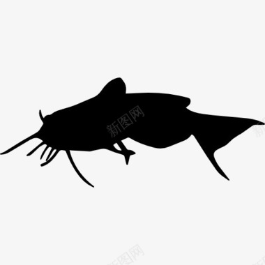 海洋鱼的轮廓图标图标