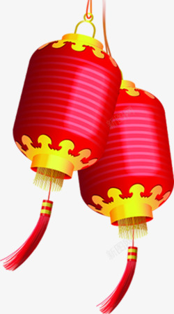 红色创意质感中国风灯笼素材