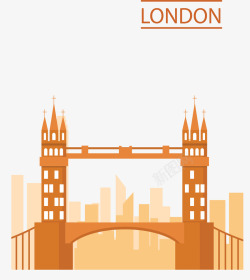 英国伦敦大桥海报矢量图素材