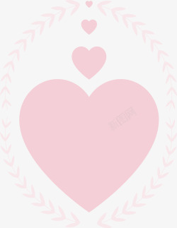 粉红色爱心标题框矢量图素材