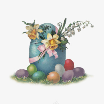 彩蛋的狂欢png免抠素材_88icon https://88icon.com 彩色 彩色蛋 手绘 花朵 蓝色 蝴蝶结