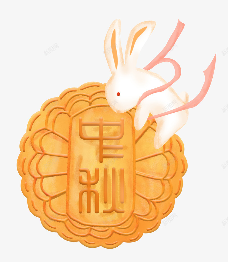 中秋月饼兔子元素png免抠素材_88icon https://88icon.com 中秋 中秋月饼 兔子元素 节日元素