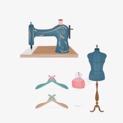 裁缝机衣架模型用品素材