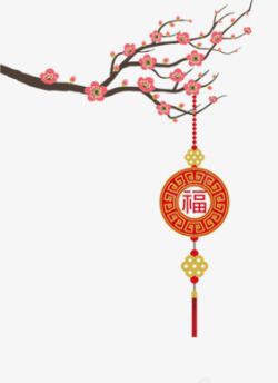 梅花灯笼中国风装饰素材