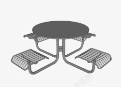 铁质模型不锈钢连接桌椅模型高清图片