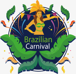 巴西狂欢节跳舞女郎矢量图素材