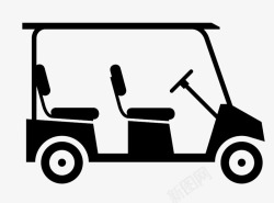 白高尔夫球车茶壶高尔夫车剪影图标高清图片