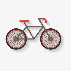 简单自行车简单红黑自行车模型矢量图高清图片