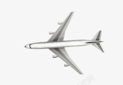 白色炫光飞机模型素材