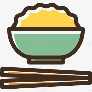青花碗Rice图标图标