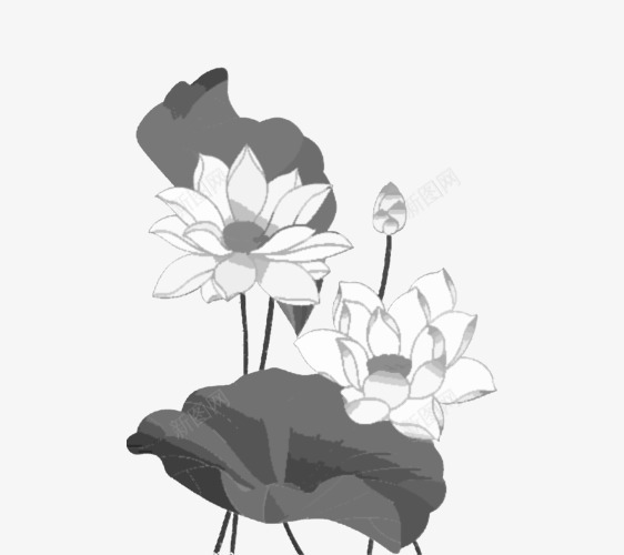 复古中国风荷花水墨画png免抠素材_88icon https://88icon.com 114图库 PNG 中国风 复古 水墨画 荷花