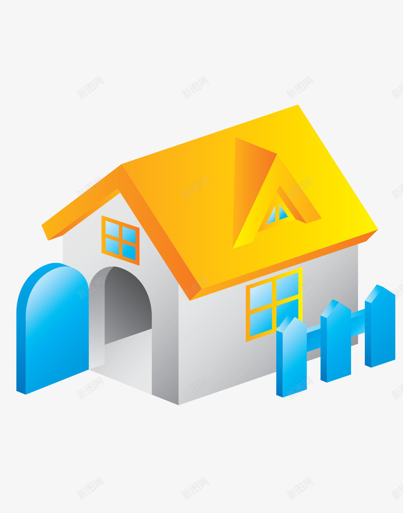 建筑房屋模型png免抠素材_88icon https://88icon.com e 卡通 建筑 房屋 放在 栅栏 门