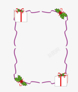 圣诞礼盒卡通扁平化长方形文本框矢量图素材