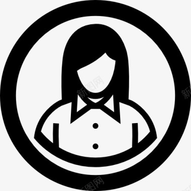 女性用户在一个圆圈图标图标