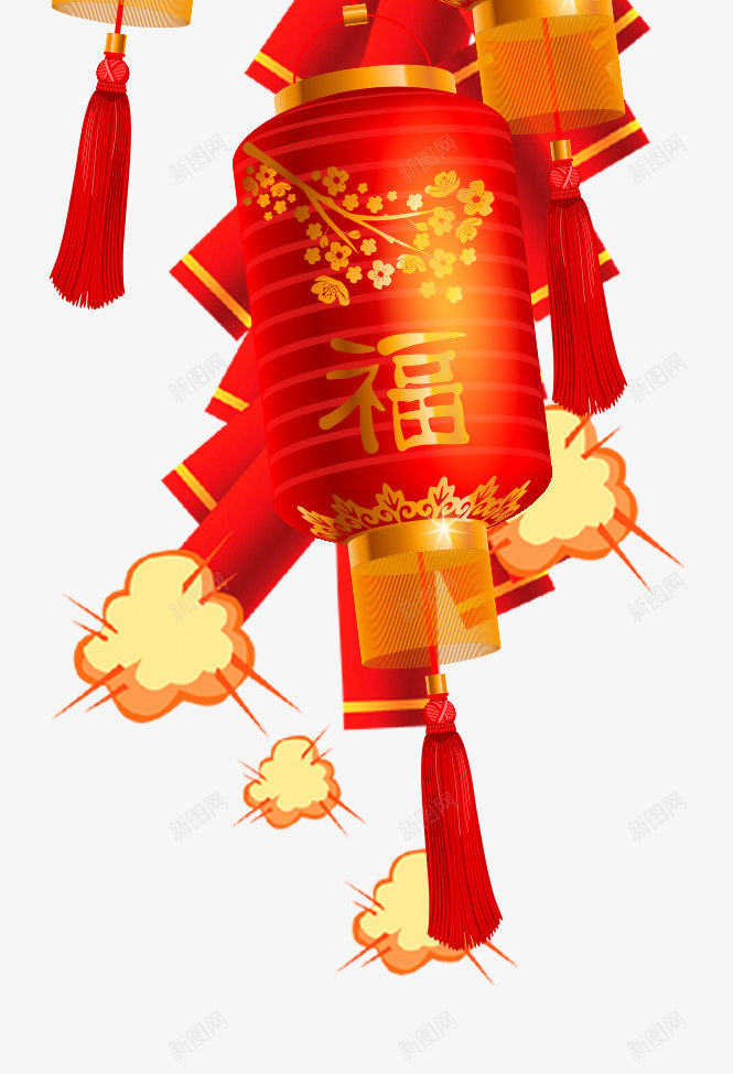 新年装饰灯笼鞭炮png免抠素材_88icon https://88icon.com 新年 新年装饰 新春佳节 灯笼 装饰图案 鞭炮