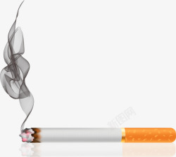 燃烧香烟黄色立体燃烧的香烟高清图片