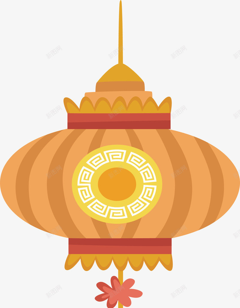 橘色中国风灯笼png免抠素材_88icon https://88icon.com 中国风 中秋节 挂饰灯 橘色灯笼 灯笼 矢量png