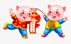 2019猪年过年卡通猪形象素材