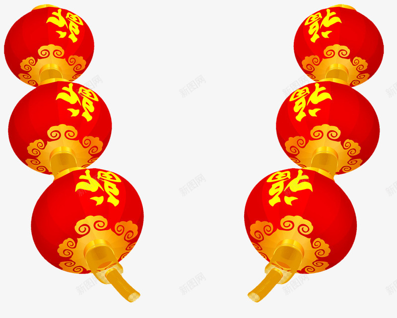 红色灯笼图案psd免抠素材_88icon https://88icon.com 喜庆 灯笼 红色