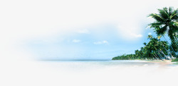 夏日海报蓝色沙滩天空椰子树素材