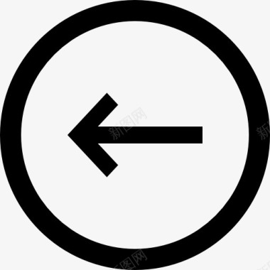 左箭头在一个圆圈图标图标