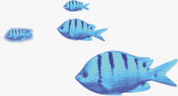 创意合成效果蓝色的鱼模型素材