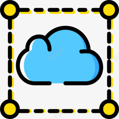 多云天空云计算图标图标