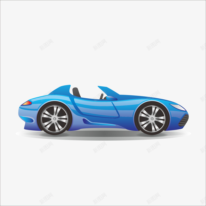 车矢量图ai免抠素材_88icon https://88icon.com 交通工具 汽车 蓝色跑车 豪华跑车 矢量图