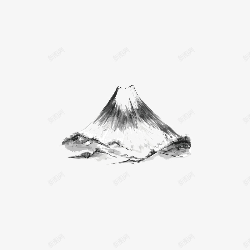 水墨风日本富士山png免抠素材_88icon https://88icon.com 富士山 日本 日本富士山 日本矢量 水墨 矢量水墨 美丽的富士山