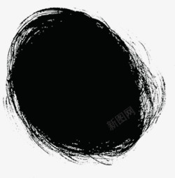 黑色中国风墨迹圆圈素材