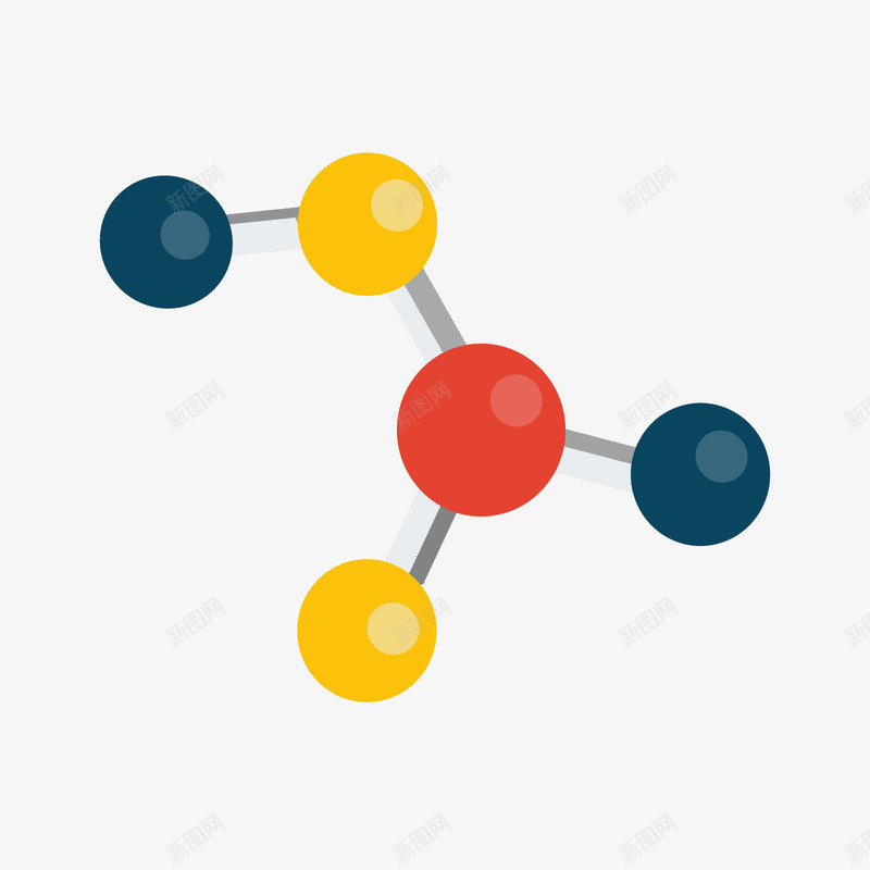 黄红黑色基因球模型矢量图ai免抠素材_88icon https://88icon.com 基因球 基因球模型 模型 红色 黄色 黑色 矢量图