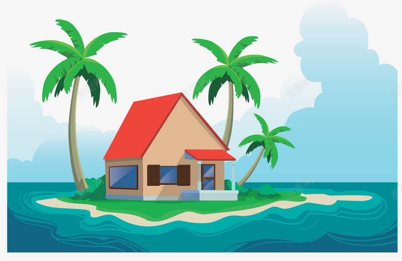 海边旅游度假别墅矢量图ai免抠素材_88icon https://88icon.com 度假 度假别墅 旅游度假 海边小屋 海边度假 矢量png 矢量图