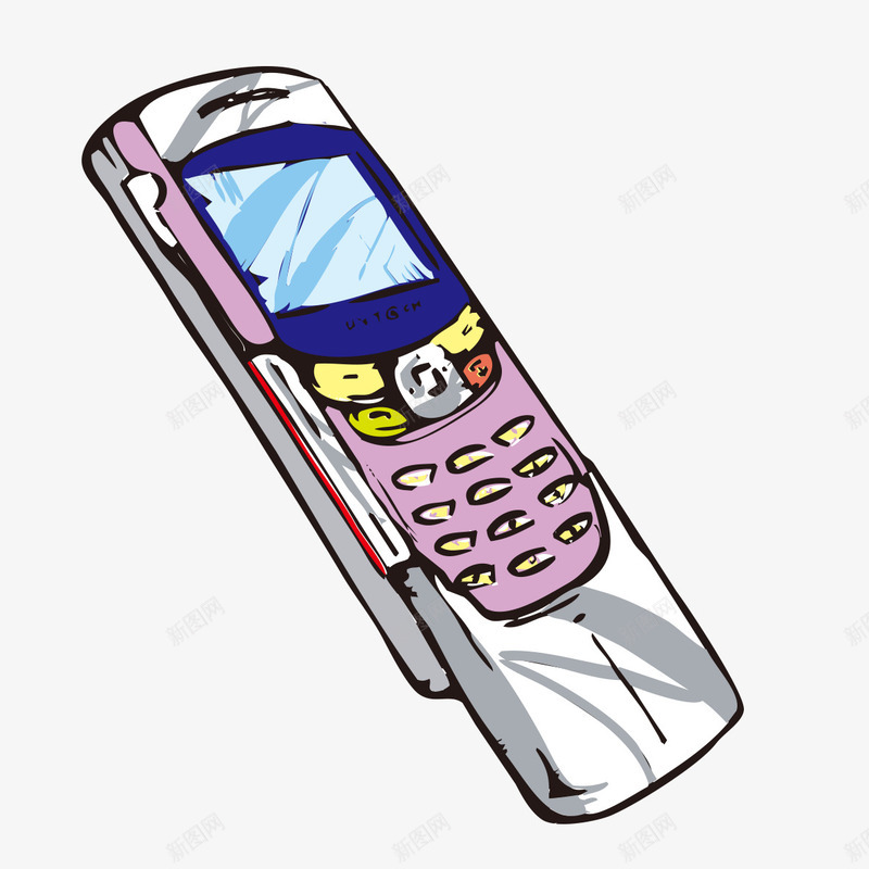 手绘卡通手机模型png免抠素材_88icon https://88icon.com 卡通手机 手机 手机模型 手绘手机