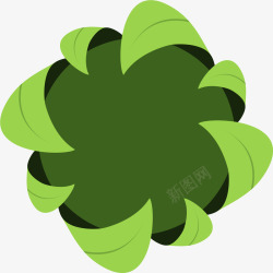 绿色简约植物圆圈素材
