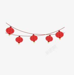 中国风节日红色灯笼装饰素材