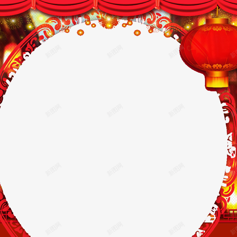 中国风红色喜庆灯笼花边背景png免抠素材_88icon https://88icon.com 中国风 灯笼 红色喜庆 花边