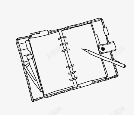 欧式建筑线稿笔记本图标图标