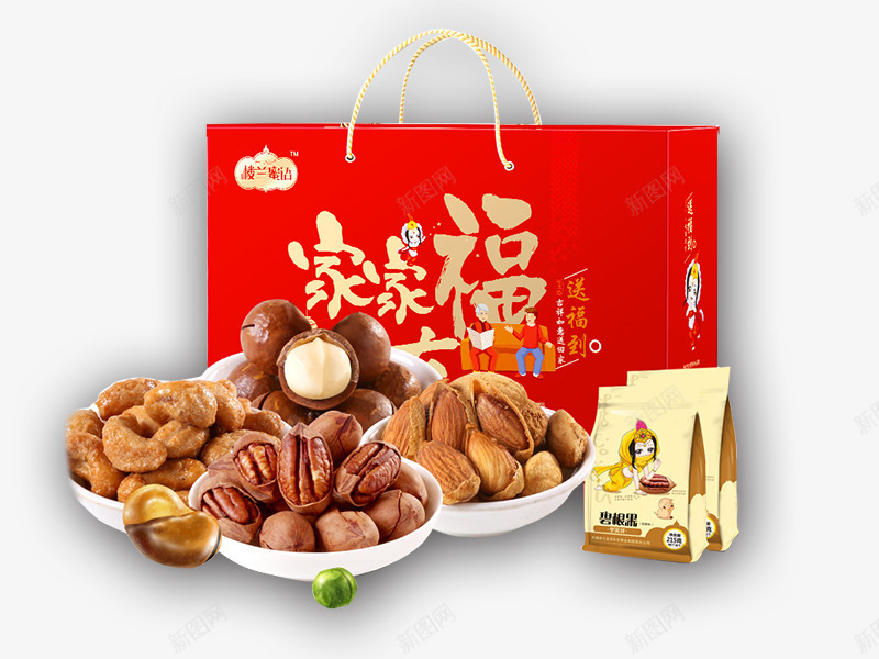 坚果大礼盒png免抠素材_88icon https://88icon.com 吃的 图片素材 坚果大礼盒 家家福
