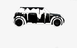 被雪覆盖的车子素材