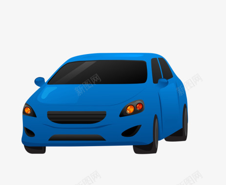 汽车卡通蓝色汽车矢量图图标图标